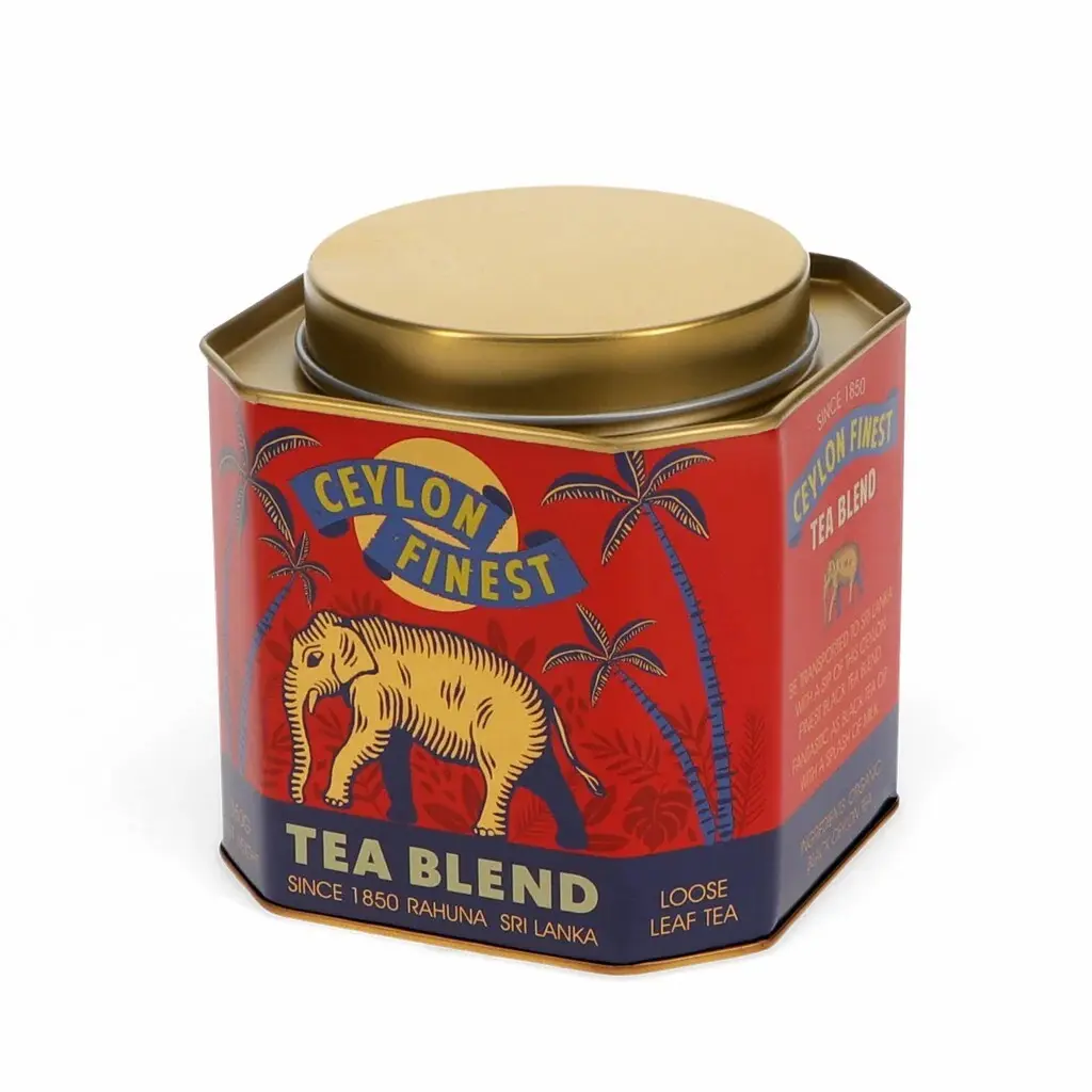 Rex London Caja de té metálica Ceylon Finest RED
