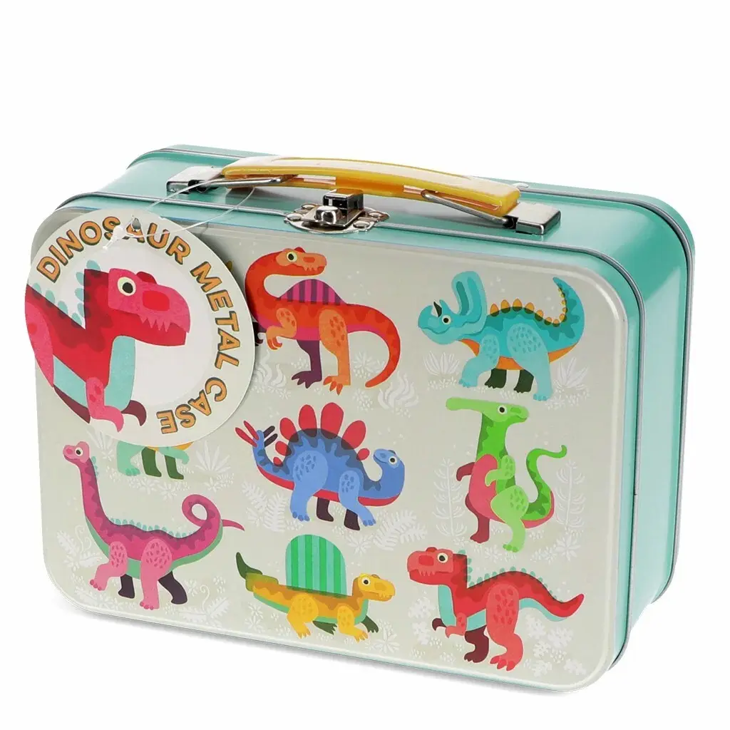 Rex London Caja de almacenamiento de hierro Dinosaures BLUE