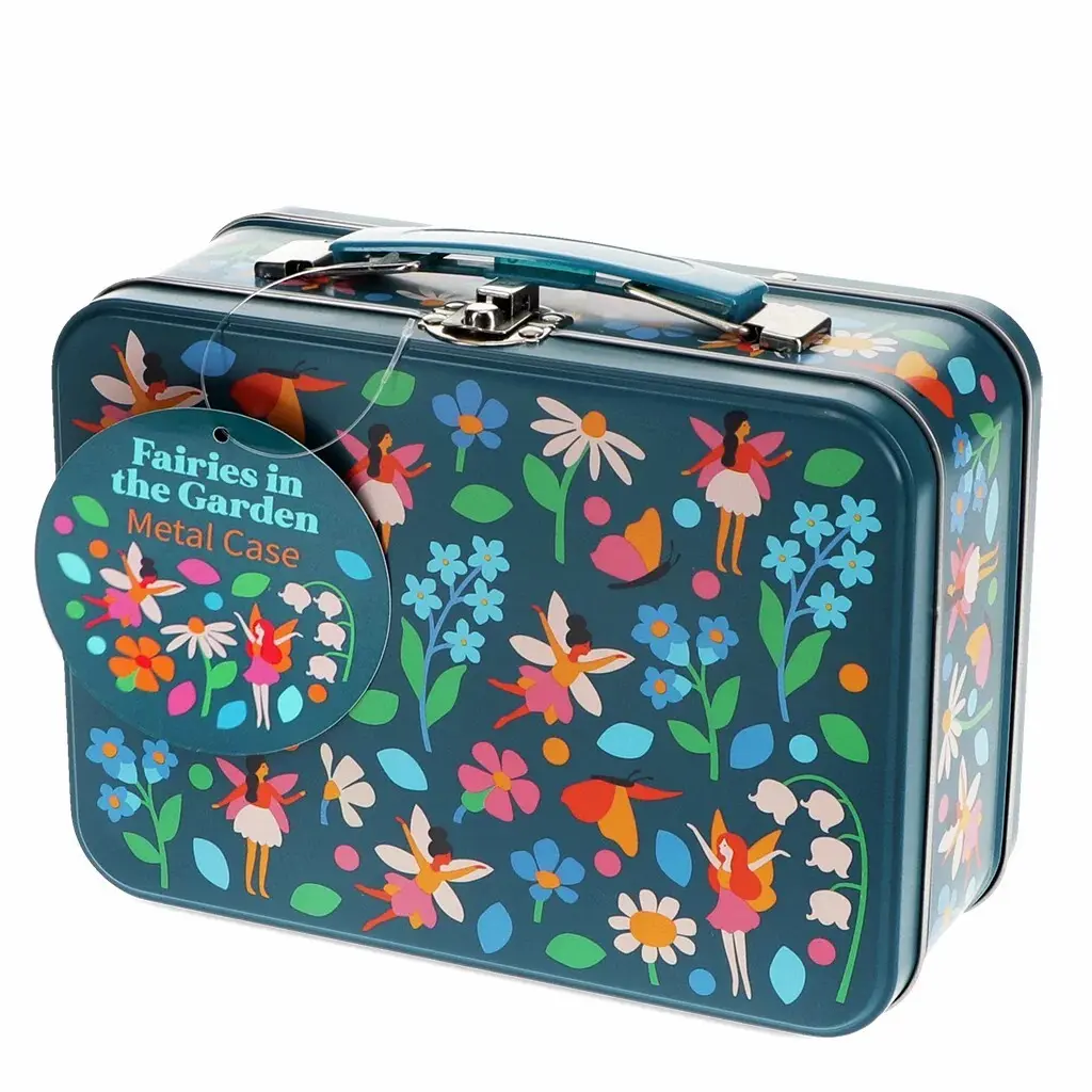 Rex London Caja de almacenamiento de hierro Fairies in the Garden GREEN