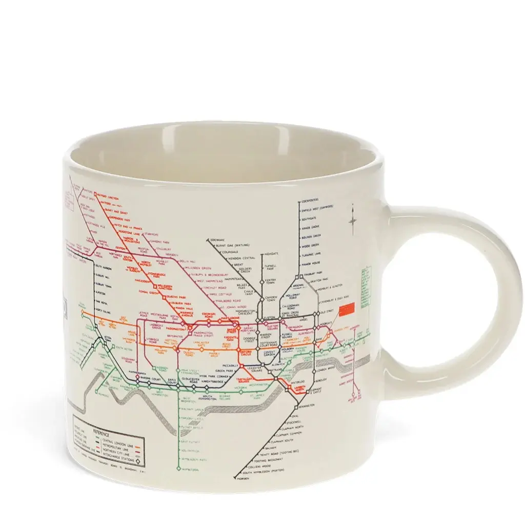 Rex London Taza de cerámica plano de metro TfL BEIGE