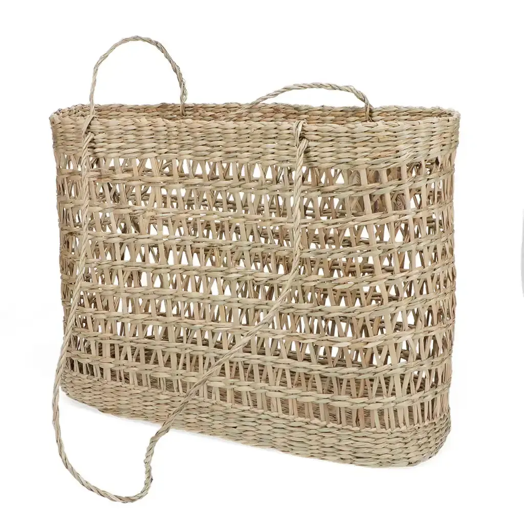 Rex London Bolso tote de junco marino GRAY