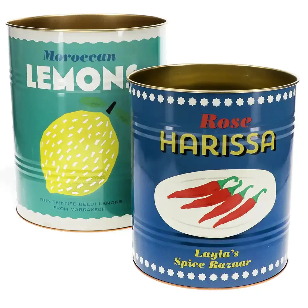 Rex London Caja de almacenamiento Lemons and Harissa (x2) BLUE