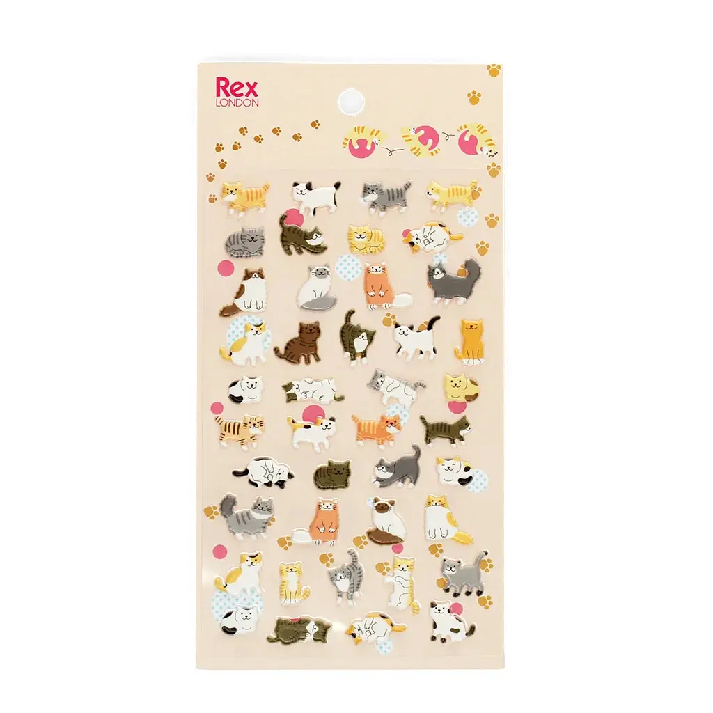 Rex London Pegatinas 3D de gatos MULTICOLOR