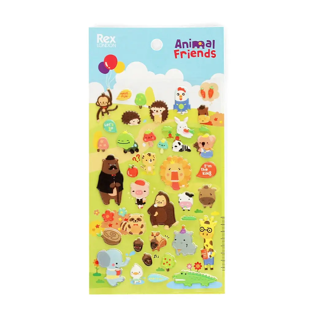 Rex London Pegatinas 3D inflables Animal Friends MULTICOLOR