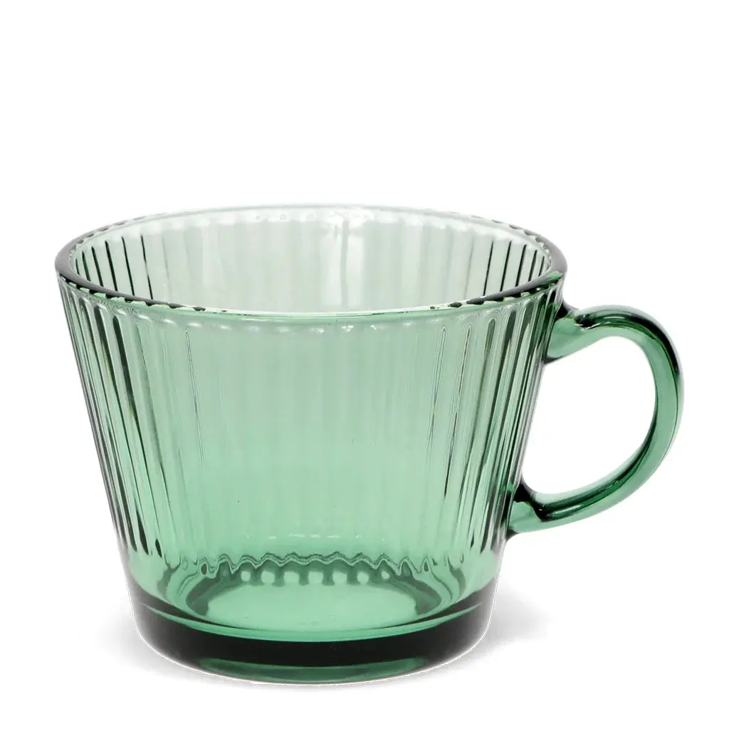 Rex London Taza de vidrio acanalado GREEN