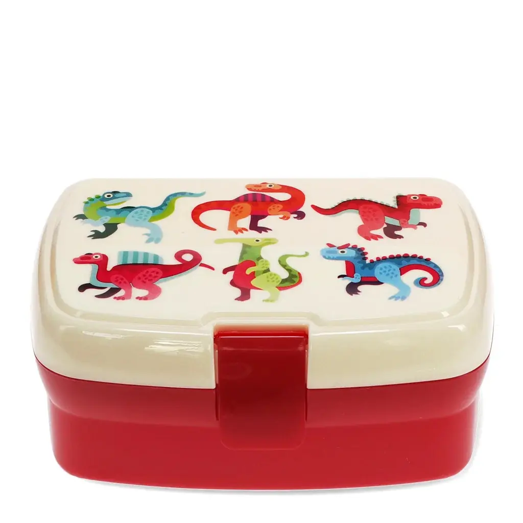 Rex London Cajas y otros recipientes para el almuerzo infantil Dinosaur With Tray RED