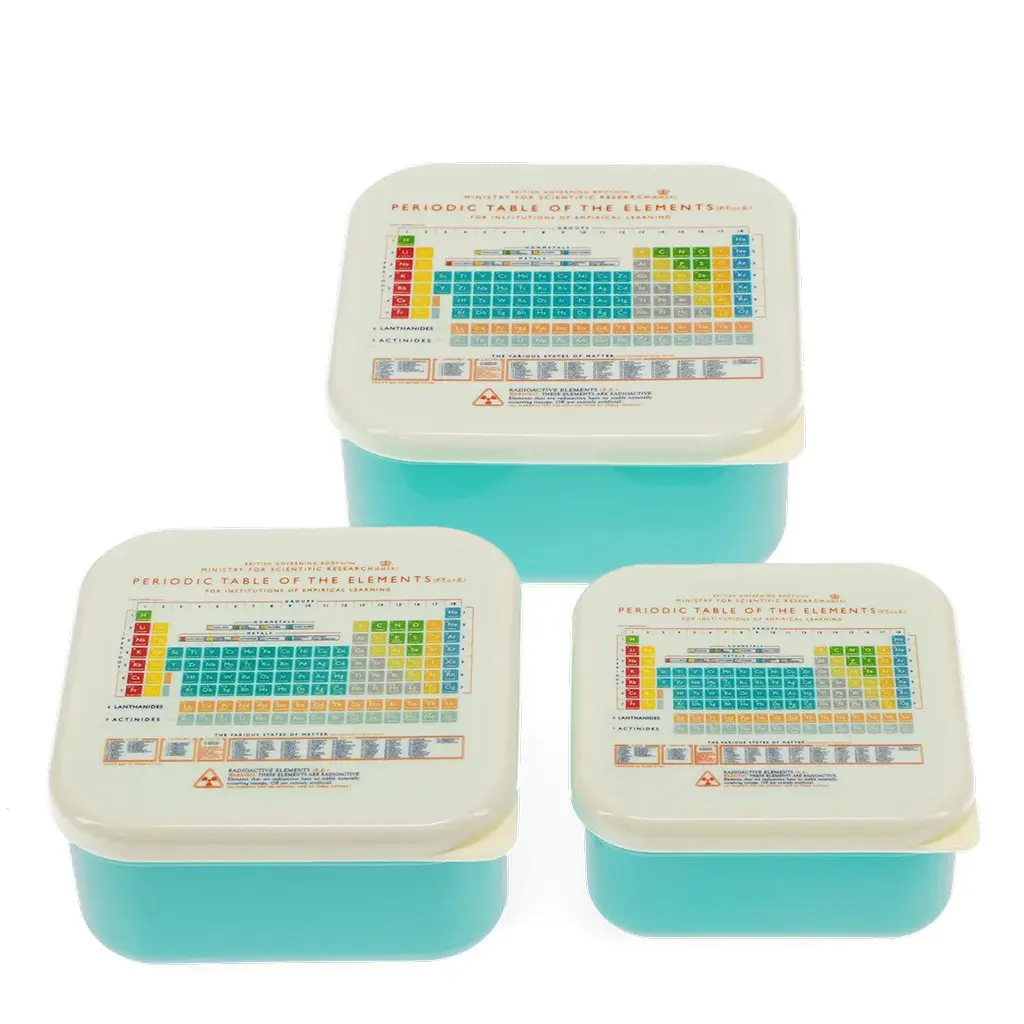 Rex London Cajas y otros organizadores para snacks Periodic Table (x3) BLUE