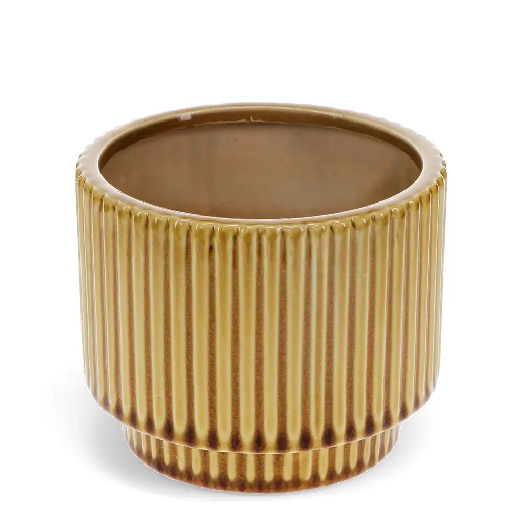Rex London Jardinera rayada mostaza BROWN