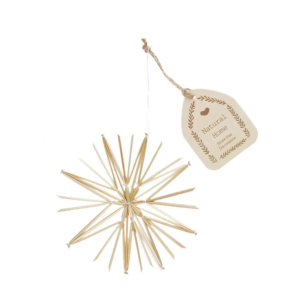 Rex London Objeto decorativo estrella de paja MULTICOLOR