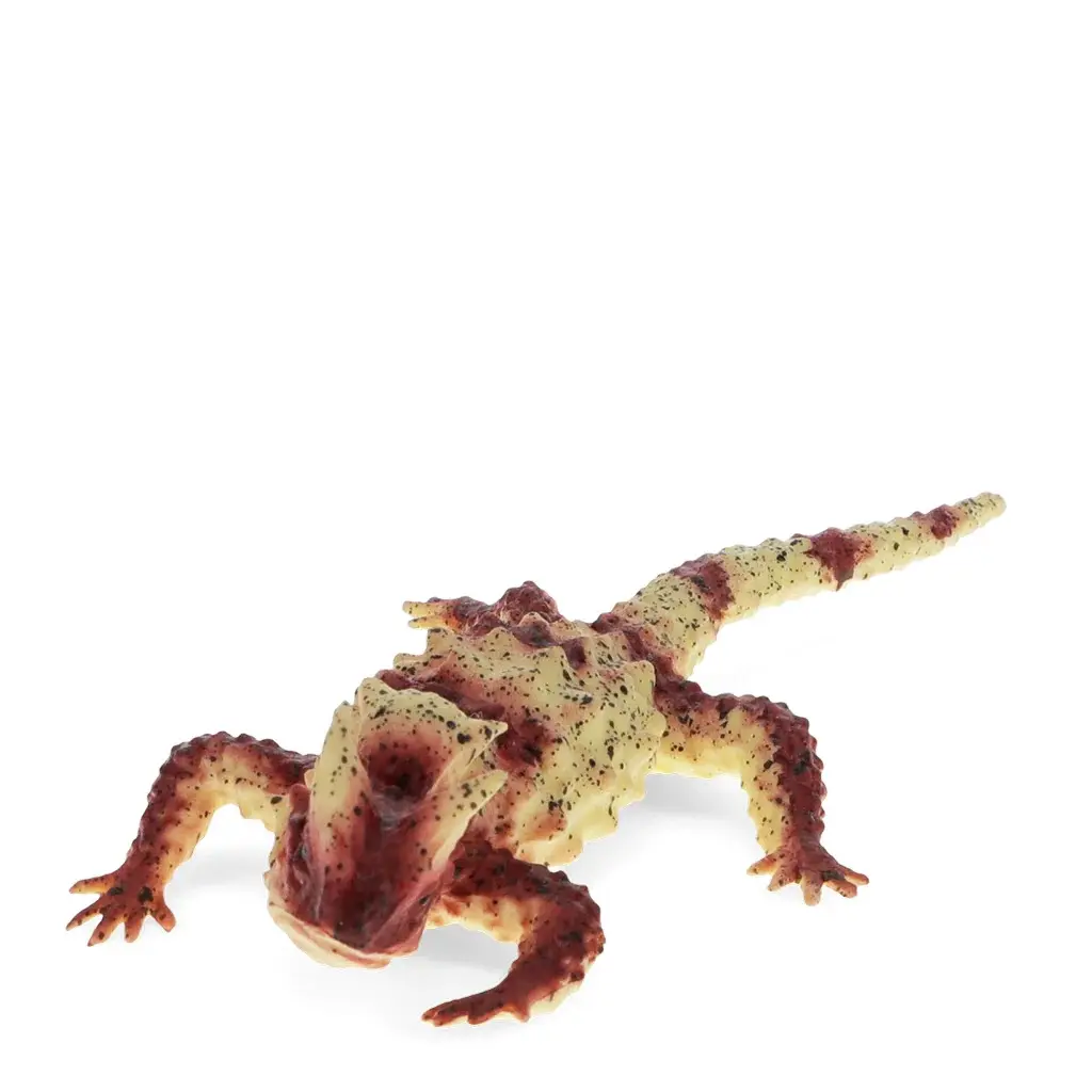 Rex London Figurita de lagarto realista con cuernos MULTICOLOR