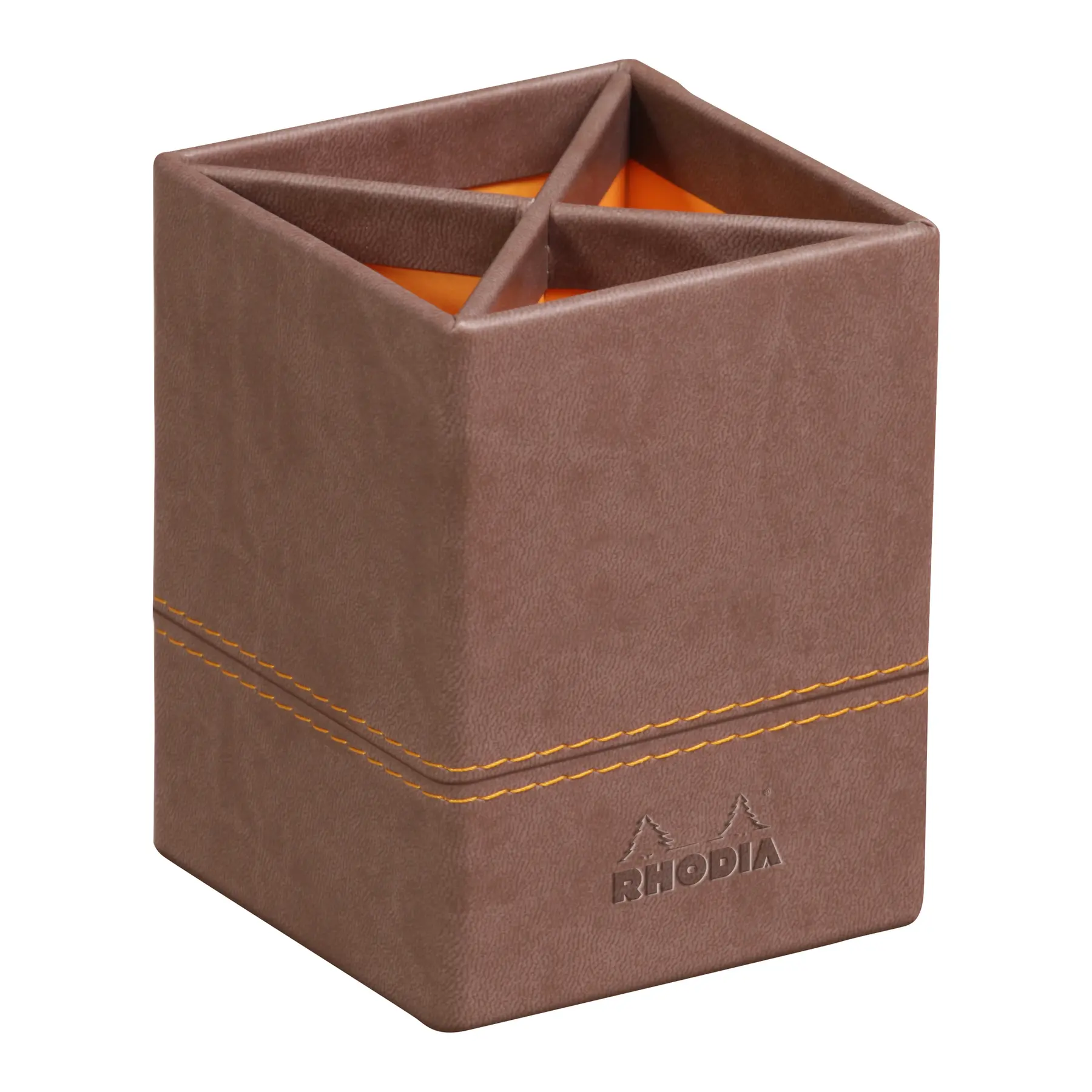 Rhodia Portalápices de símil cuero italiano BROWN