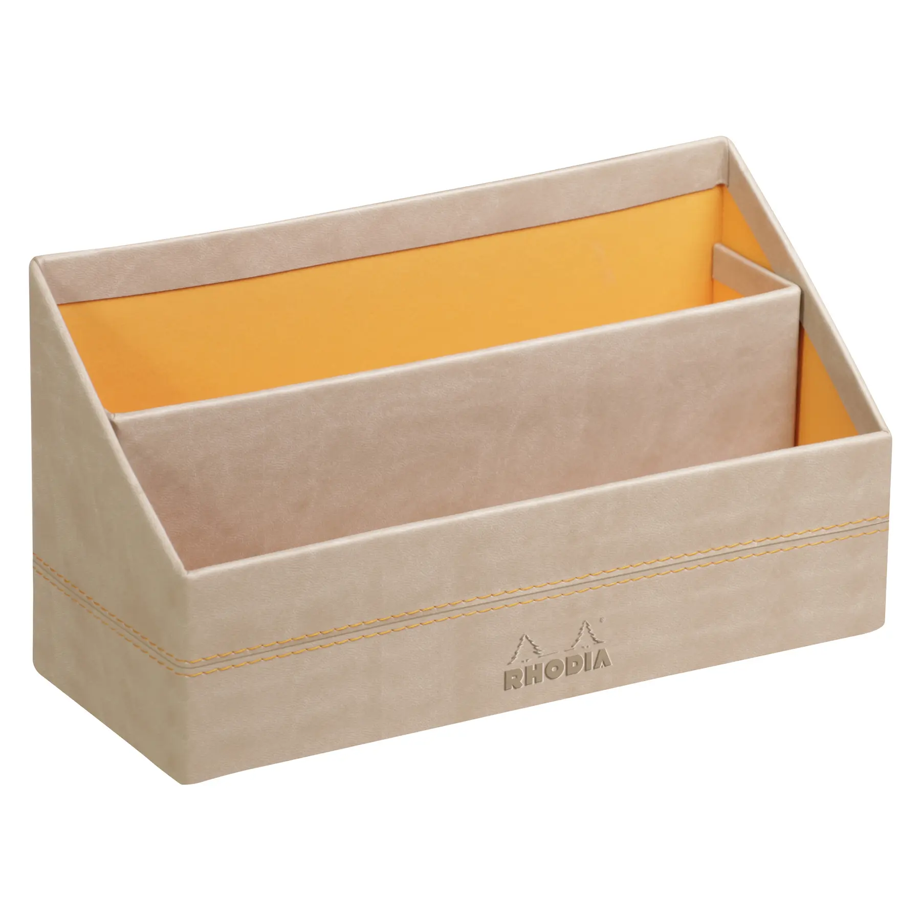 Rhodia Porta cartas de simil cuero italiano BEIGE