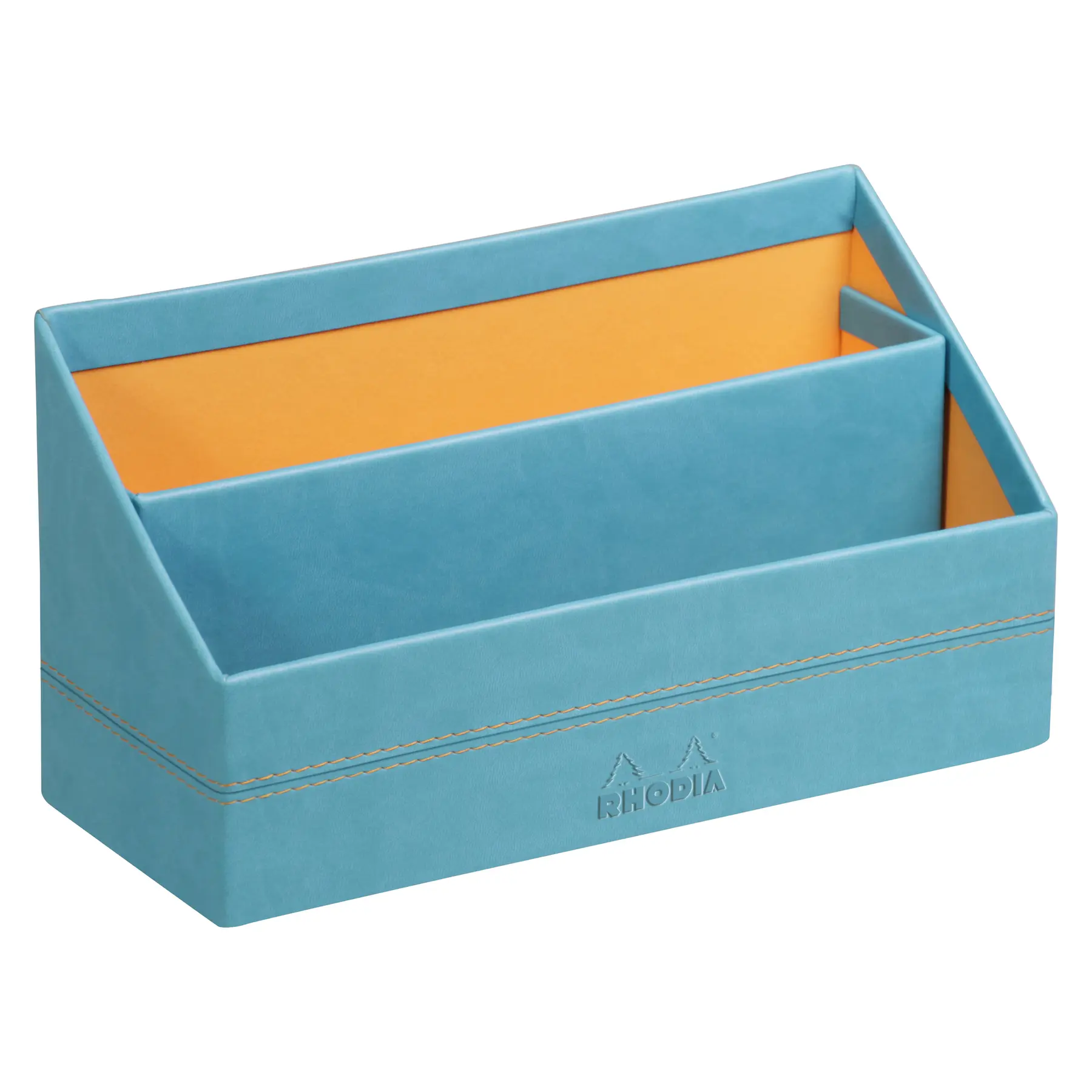 Rhodia Porta cartas de simil cuero italiano BLUE