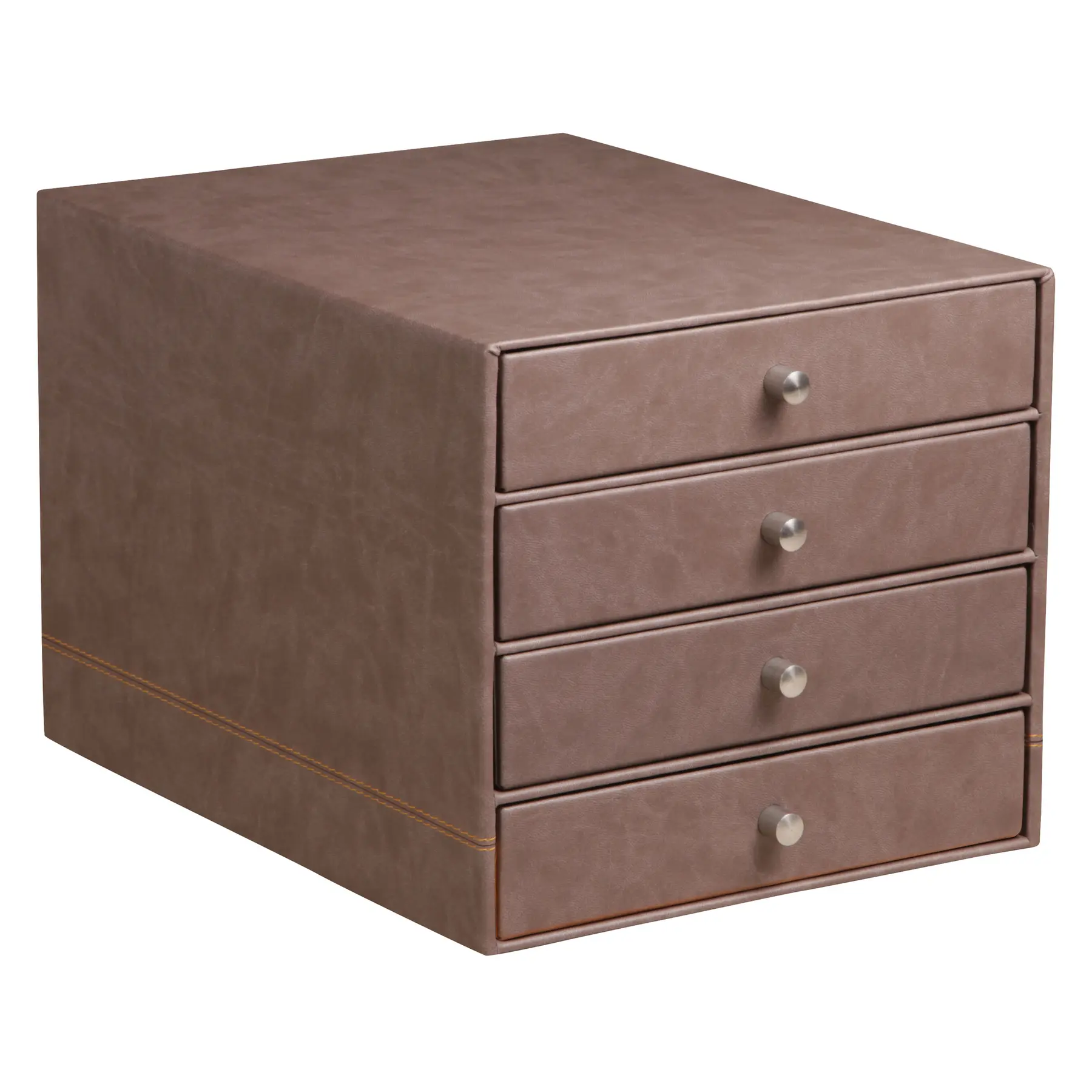 Rhodia Caja de almacenamiento 4 cajones de simil piel italiana Rhodia BROWN