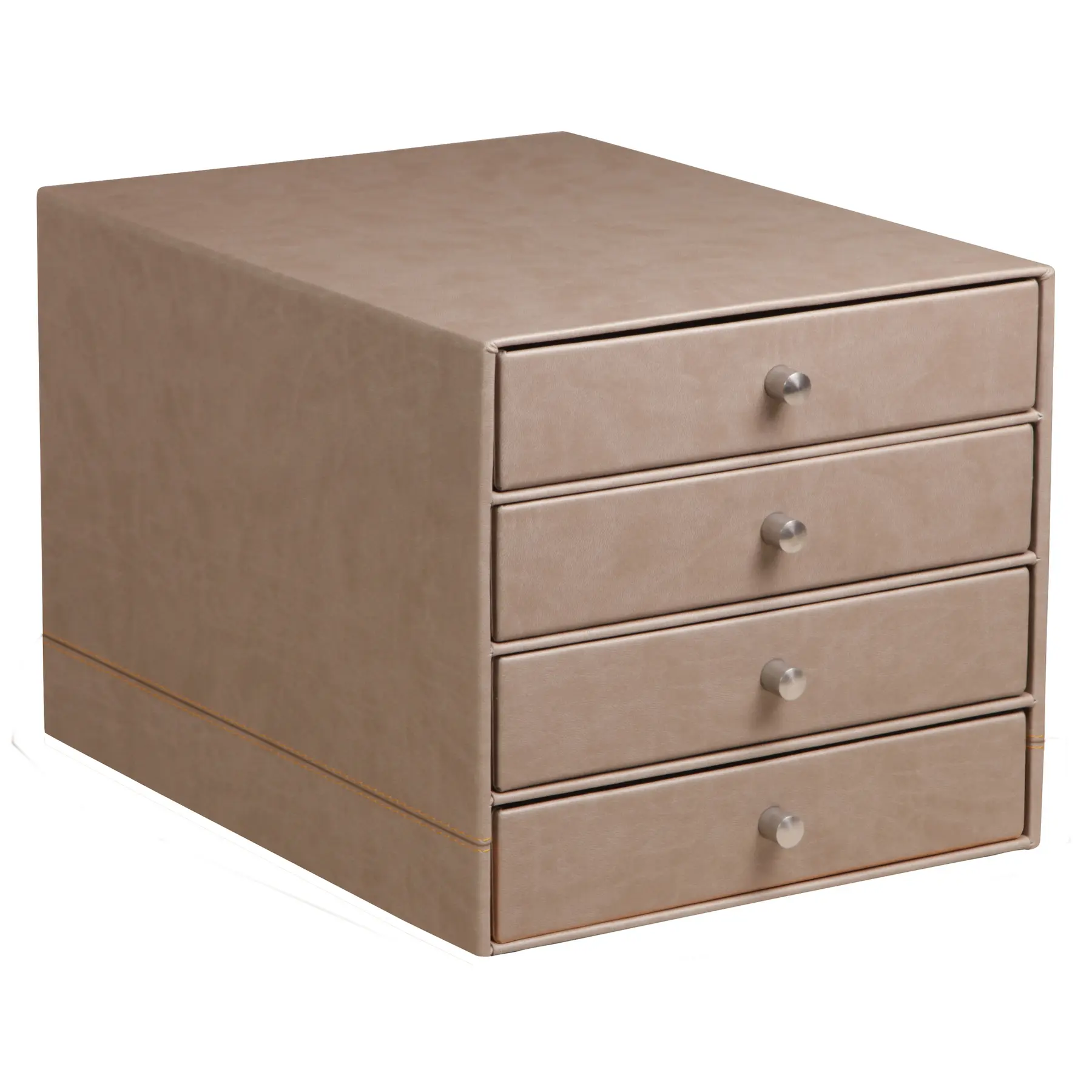 Rhodia Caja de almacenamiento 4 cajones de simil piel italiana Rhodia BEIGE