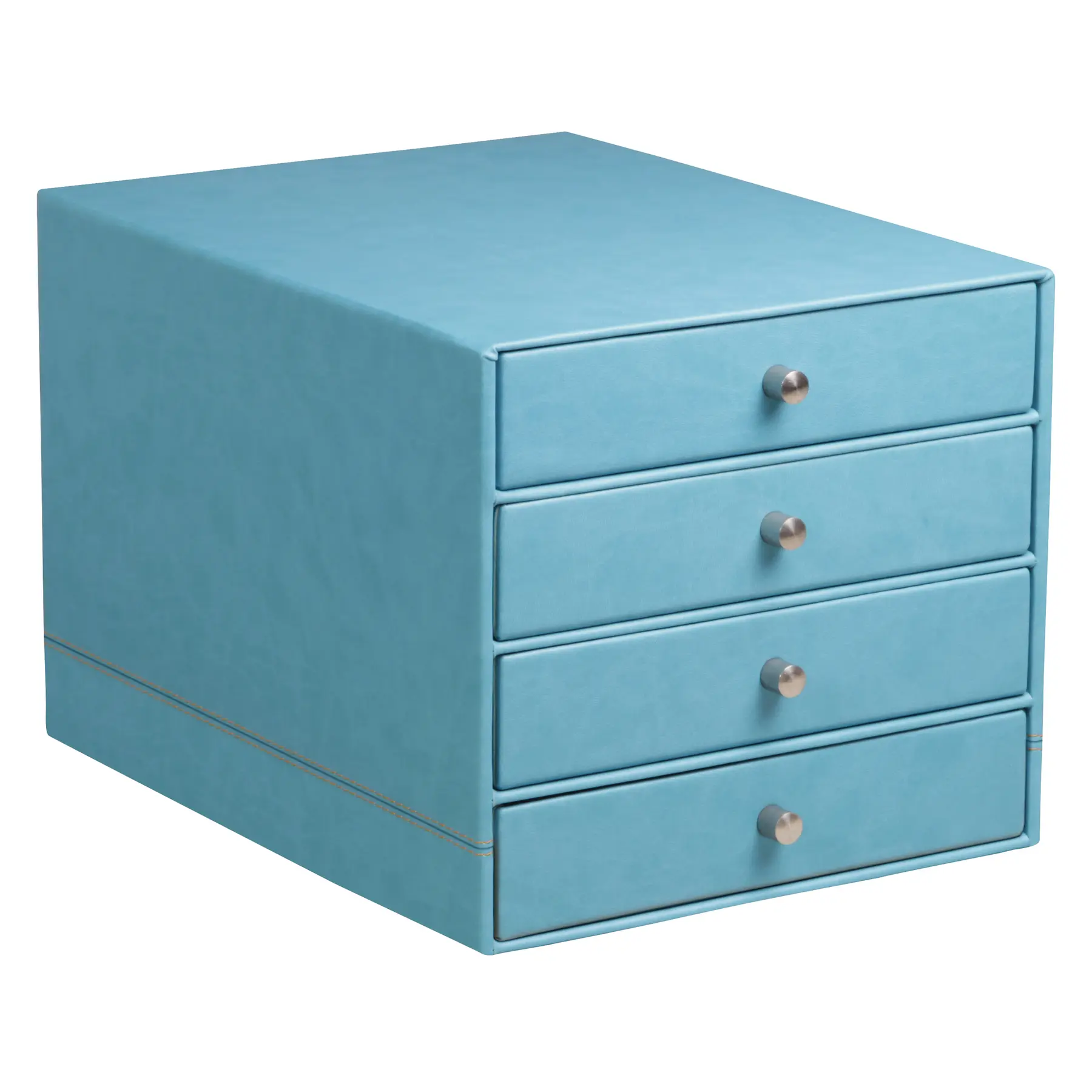 Rhodia Caja de almacenamiento 4 cajones de simil piel italiana Rhodia TURQUOISE