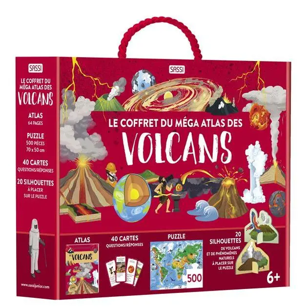 Sassi Libro infantil «le coffret des volcans Mega Atlas RED