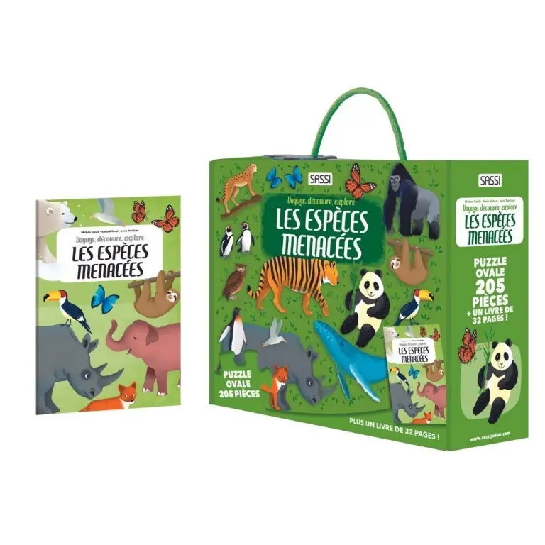 Sassi Libro infantil Les Animaux. Les Espèces Menacées De La Planete GREEN