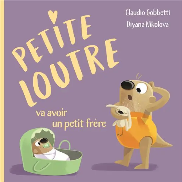 Sassi Libro infantil Petite Loutre Va Avoir Un Petit Frère PURPLE