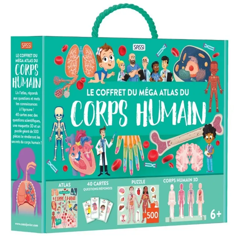 Sassi Le coffret du corps humain libro infantil Mega Atlas GREEN
