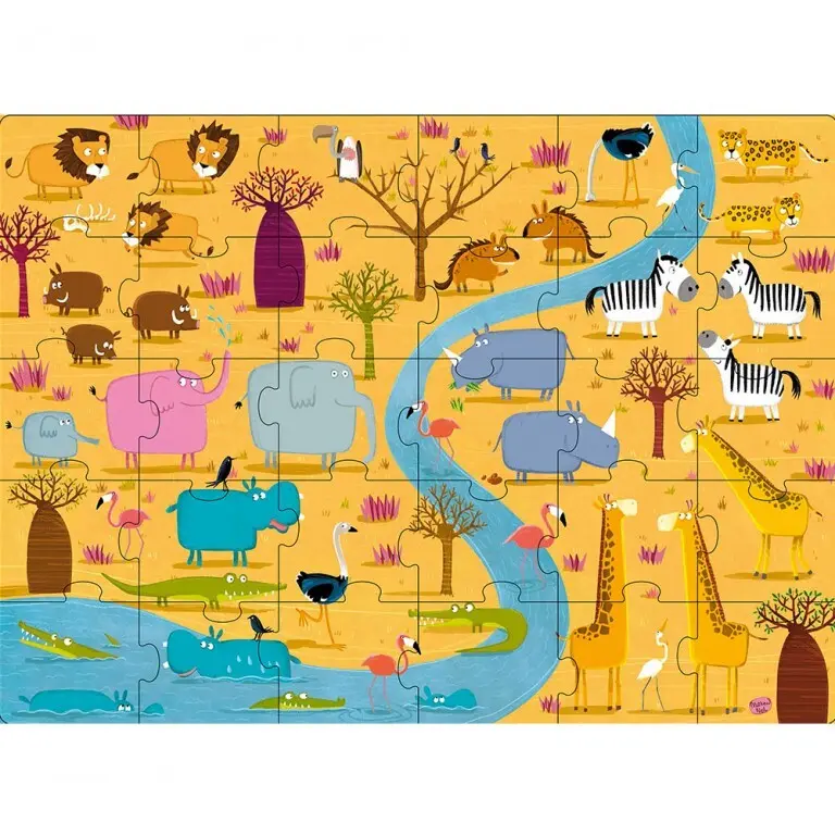 Sassi Puzzle Les Animaux D’afrique BLUE